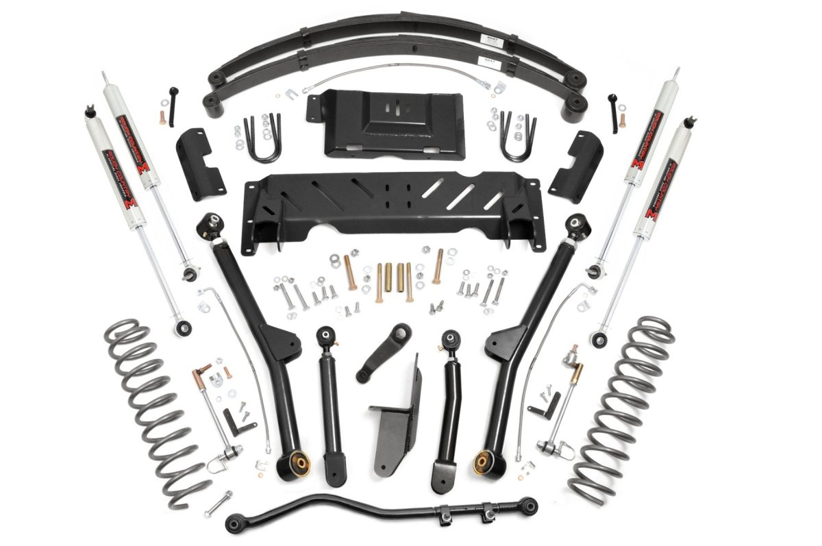 Jeep Cherokee Suspension Lift Kit - Rough Country - Long Arm | RR Leafs | M1 - '84-'01